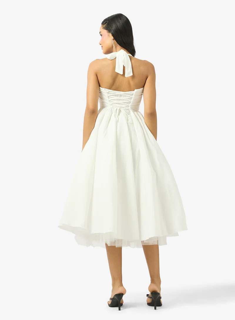 Ginger Halter Neck Corset Bodice Princess Cut Dress